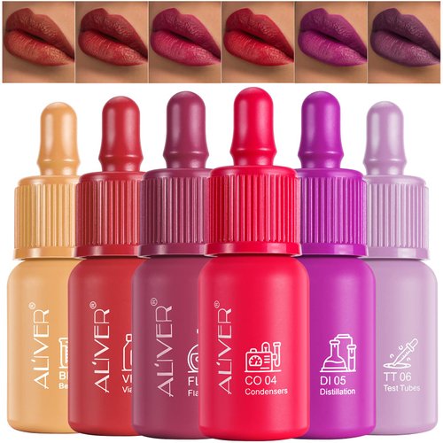 sefudun 6pcs Liquid Lipsticks,Waterproof Lasting Lipstick Gift Set,High Pigment Lipsticks Professional Lip Stain Lip Gloss Lip Stain