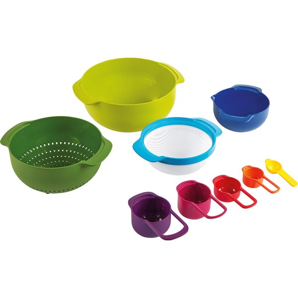 Casdon Joseph Joseph Nest | Colourful Toy Food Prep Set for Children Aged 3 Years & Up | Includes 9 Different Sized Utensils!