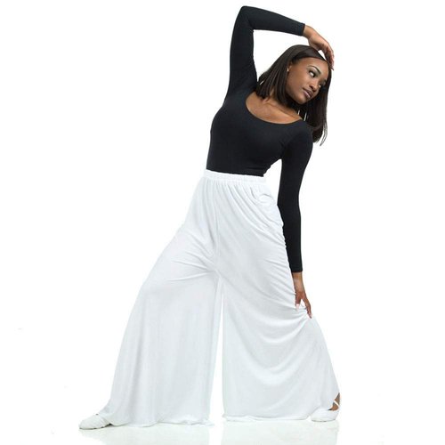 Danzcue Womens Celebration of Spirit Palazzo Pants, White, Small