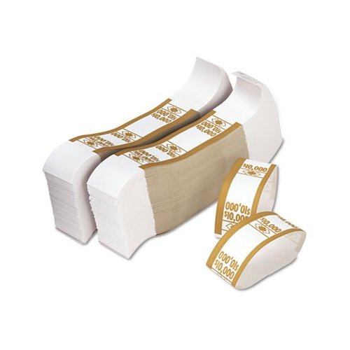 PMCOMPANY 55010 Self-Adhesive Currency Straps, Mustard, $10,000 in $100 Bills, 1000 Bands/Pack