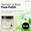 Nabila K - Turmeric & Basil Face Polish - Exfoliating Face Wash - For Acne & Dry Skin - Reduce Redness - Moisturizing & Nourishing Skin Care - Face Cleanser - Gentle for All Skin Types - Vegan - 5 oz