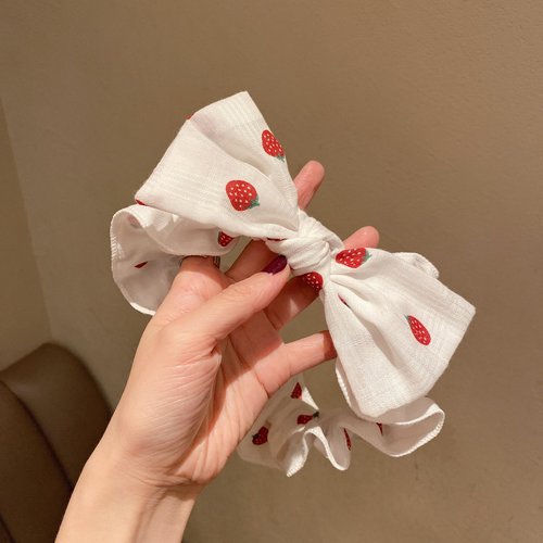 Hofar Sweet Strawberry Face Wash Headband Hairband with Bow Knot Cartoon Cute Creative Hair Accessories