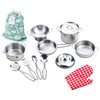 Play Pots and Pans Toys for Kids, Kitchen Playset Pretend Play Toys - Pretend Cookware Mini Stainless Steel Cooking Utensils Development Toys for Toddlers, Girls, Boys Ages 3 Years and up