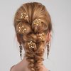 HINZIC 8PCS 1inch Gold Star Hair Clips 30mm Metal Snap Barrettes Non Slip Cute Wedding Festival Halloween Christmas Hair Accessories for Women