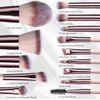 LOLI POP Travel Makeup Brush Set Foundation Powder Concealers Eye Shadows Makeup Set with LED light Mirror 14 Pcs Mini Makeup Brushes (APINK)