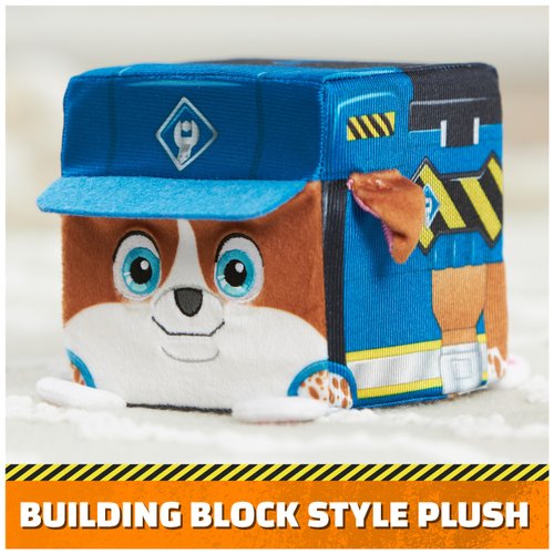 Rubble & Crew Stuffed Animals, Wheeler, 4-Inch Cube-Shaped Plush Toy for Kids Ages 3 and Up