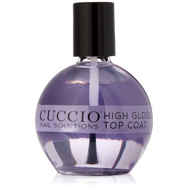 Cuccio Colour High Gloss Nail Top Coat - Developed With UV Absorbers To Help Protect The Nail Colour - Flexible Chip Resistant Protective Coating - Extends The Wear Of Your Manicure - 2.5 Oz