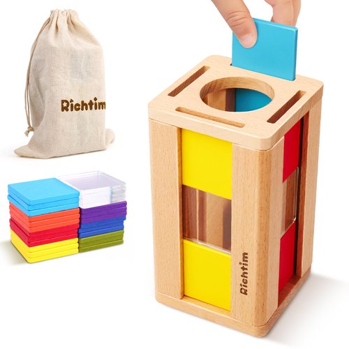 Montessori Toys for 2-4 Year Olds: Wooden Color Sorting Toys for Toddlers and Preschool Learning Activities, Fine Motor Development Sensory Toys, Educational Busy Board Gifts for 3-5 yr Boys and Girls