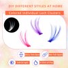 Colored Individual Cluster Lashes DIY Lash Extension 10-16mm Eyelash Clusters Volume Wispy Lashes Super Thin Band Reusable Soft & Comfortable (30D-13mm)