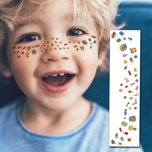 Ooopsiun Cartoon Freckle Temporary Tattoos for Kids - 24 Sheets Face Tattoos Stickers for Girls Boys Makeup Costume Birthday Party Favors