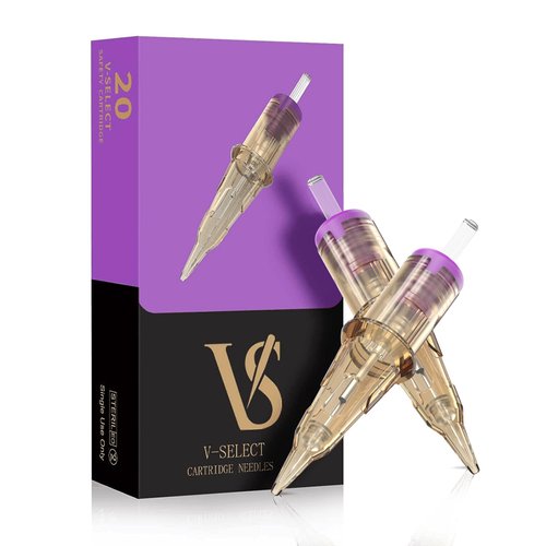 EZTAT2 Tattoo Cartridge Needles - 20Pcs #10 (3RL) Permanent Makeup SMP Bugpin Round Liner 0.30MM Microblading Hair Scalp for Tattoo Pen Rotary Machine Supply - V-SELECT Gold