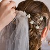 18 Pcs Pearl Hair Pins Bridal Hair Accessories Pearl Crystal Bobby Bridal Hairpin Wedding Hair Accessories Pearl Hair Pins for Brides Bridesmaids Flower Women Girls