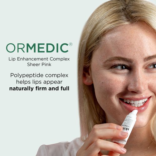IMAGE Skincare, ORMEDIC pH Balancing Lip Enhancement Complex, Holiday Beauty Stocking Stuffer, Deep Hydration Lip Plumper Peptides for Fuller Lips, Sheer Pink