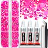 Towenm B7000 Clear Glue with 4000PCS Hot Pink AB Rhinestones for Crafts Clothing Fabric Shoes, Glue Fix Flatback Gems for Nails Face Jewelry, Mixed 5 Sizes 2mm 3mm 4mm 5mm 6mm Diamond Bejeweled Kit