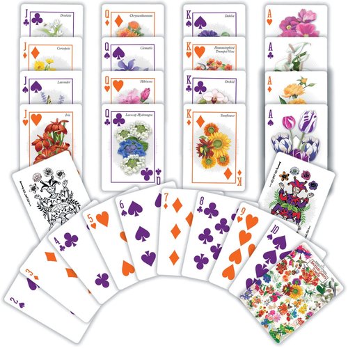 MasterPieces Family Games - Farmer's Almanac Flowers Playing Cards - Officially Licensed Playing Card Deck for Adults, Kids, and Family