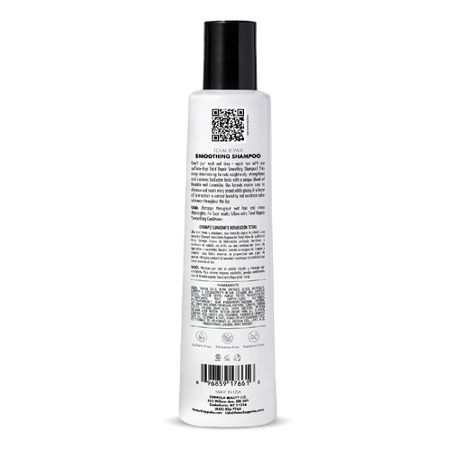 PETER COPPOLA Total Repair Sulfate-Free Smoothing Shampoo, 12 Oz. - For Damaged Hair - Color Safe, Sodium Chloride-Free Keratin Shampoo