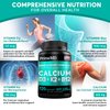 4-in-1 Calcium Supplement for Women & Men, Calcium 600mg with Vitamin D3 K2 5000IU Supplement for Heart, Bones & Immune Support, Calcium and Vitamin D, Gluten-Free, Non-GMO, Vegan (240 Count)