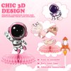 9 Pcs Outer Space Birthday Party Decorations Two The Moon Birthday Decorations Girls Space Themed Honeycomb Table Centerpieces for Party Galaxy Party Table Decoration Planet Astronaut Party Supplies
