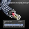 Ruaeoda 3.5mm Aux Audio Cable 50 ft,Nylon Braid 3.5mm Male to Male Audio Cable 1/8 Shielded AUX Headphone Cable Extension Outdoor Auxillary Stereo Audio Cable Cord