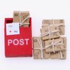 Toyvian 1:12 Scale Mini Mailbox Toy, Dollhouse Wooden Postbox Miniature Newspaper Ornaments Mini Envelope Model Dollhouse Furniture Accessories