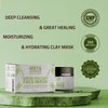 Ireya Ayurveda Green Tea Clay Mask with French Green Clay Moisturizing & Hydrating Clay Facial Mask, Deep Cleansing Facial Mask with kaolin clay, Vitamin E, Bentonite Clay, & Aloe Vera Extract
