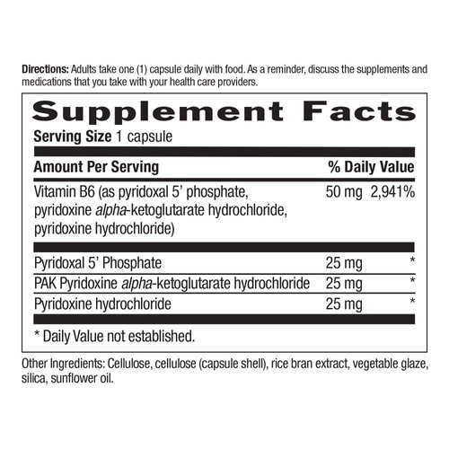 Country Life Coenzyme Active B-6 50mg, 30 Vegan Capsules, Certified Gluten Free, Certified Vegan