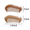 Pack of 2 100% Handmade Natural Green Sandalwood Hair Combs-Exquisite Fish Shapes Hand-sized Anti-Static Hair Detangler Wooden Pocket Comb-Wide Tooth & Fine Tooth Hair Combs(Wide Tooth & Fine Tooth)