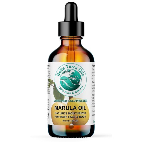 Bella Terra Oils - Marula Oil for Skin 4 oz - Dive into the Nutritional Excellence, Abundant in Vitamin C & Antioxidants, Perfect Companion for Your Face