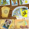 DEBIDSTL Tarot Cards for Beginners,78 Classic Tarot Cards Deck with Guidebook and Velvet Storage Bag,Durable Tarot Cards,Fortune Telling Games (Yellow)