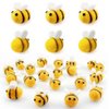 Saktopdeco 1.2 Inch Wool Felt Bees for Crafts Bulk Bumble Bee Plush Decor for Baby Shower Decorations Gift Holiday Wreath DIY Crafts (20 PCS)