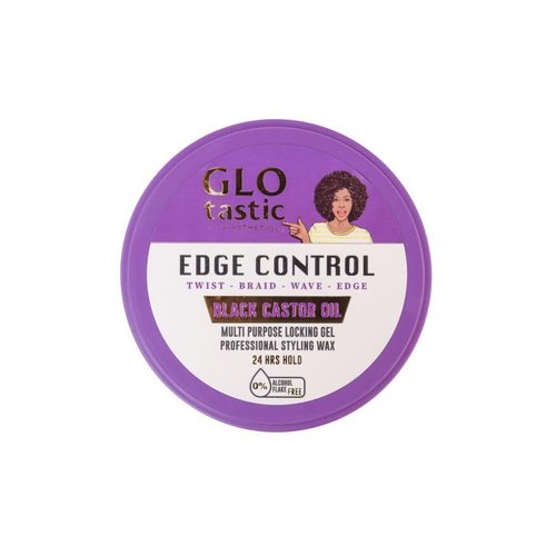 Glo Tastic Edge Control, Twist, Braid, Wave, Locking Gel Profissional Styling Wax No Flaking or Drying Braid wax Extreme Hold 0% Alcohol Free 24 HRS Hold (PURPLE)