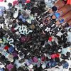 COOSLIM 110 Pieces 3D Nail Charms for Acrylic Nails, Bows Rose Flower Butterfly Bowknot Heart Bear Rabbit Star Bow Charms for Nail Art Designs DIY Accessories Craft(Black)