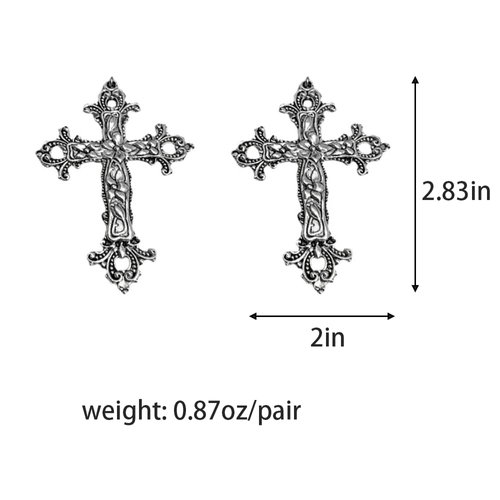 ZHOUMEIWENSP 2PCS Metal Hair Clips Retro Cross Hairpin with Punk Duckbill Clips Novelty Hair Style Making