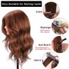 Mannequin Head with 100% Human Hair, SZCY LLC 18" Dark Brown Real Hair Cosmetology Mannequin Head Hair Styling Hairdressing Practice Training Doll Heads with Clamp Holder and Tools
