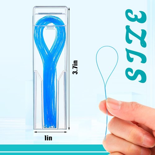 1000 Pcs Floss Threaders for Braces, Bridges, and Implants Dental Threader, Multifunctional Nylon Loop Design for Your Teeth, Pack of 20 (Blue)