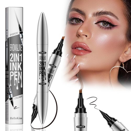 Magic Eyebrow Pencil, Waterproof Eyebrow Pen, 4 Tipped 2 IN 1 Create Natural Hair Like Brows Microblading Eyebrow Pen, Long Lasting Natural Fine Stroke Magic Eyebrow Pen (611B01#Light Brown)