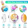 Pop Fidget Keychain Mini Fidget Toys Bulk 90 Pack Party Favors for Kids 4-8,8-12 Years Kids, Goodie Bag Stuffers Fidgets for Classroom Prizes Sensory Fidget Toy Packs