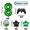 6Pcs Video Game Balloons, Video Game Controller Birthday Number Mylar Foil Balloon, Video Game Party Supplies Game On Birthday Decorations (8th)
