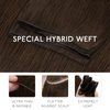 WENNALIFE Genius New Weft Hair Extensions Real Human Hair, 16" 50g Chocolate Brown Sew in Hair Extensions Natural Luxury Remy Human Hair Extensions for Women Straight Invisible Extensiones de Cabello