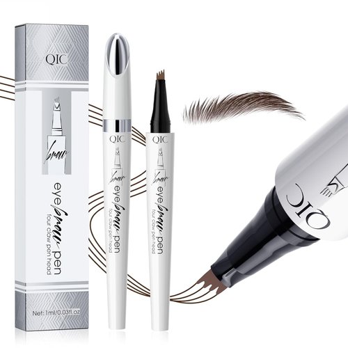 3D Waterproof Microblading Eyebrow Pen,Micro 4 Tip Brow Pen,Long-lasting Natural Eyebrow Magic Pen, Waterproof&Smudge-proof Creates Natural Looking Brows (Dark brown)