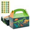 BLUE PANDA Dinosaur Treat Boxes with Handle and Stickers - Dinosaur Birthday Party Boxes for Kids' Birthday Supplies - 24 Pack of Dinosaur Birthday Boxes - 6.2 x 3.6 x 3.5 in Dino Treat Boxes