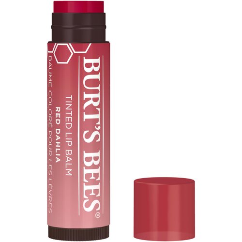 Burt's Bees Lip Tint Balm Stocking Stuffers, Christmas Gifts with Long Lasting 2 in 1 Duo Tinted Balm Formula, Color Infused with Deeply Hydrating Shea Butter for a Natural Looking Buildable Finish, Fiery Red Dahlia (2-Pack)
