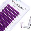 Volume Lash Extensions Purple Easy Fan Volume Lashes 8-14mm D Curl Mixed 0.07mm Thickness Self Fanning 4D 5D 6D~10D Easy Fan Cluster Rapid Automatic Blooming Lash Extensions(Purple 0.07-D, 8-14mm)