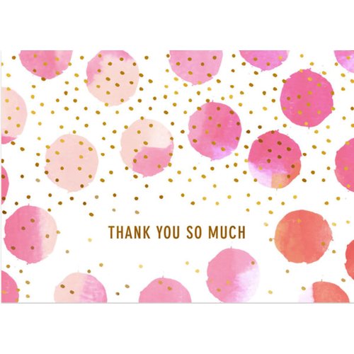 Hallmark Thank You Cards Assortment, Pink and Gold Watercolor (40 Thank You Notes with Envelopes for Wedding, Bridal Shower, Baby Shower, Business, Graduation)