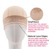 Isshin Beauty Wig Grip Cap Women Adjustable: Wig Gripper with Ear-Cutouts Natural Lace Edge - Gluless Non Slip-Off Band with Velcro No-Headache Comfortable Breathable (LightBrown)