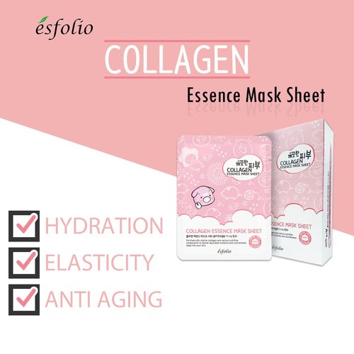 Esfolio Pure Skin Mask Box, Collagen Essence, 11.8 Ounce