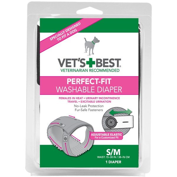 Vet's Best Perfect Fit Washable Female Dog Diaper, 1 count s/m