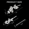 IBEQUEM 8Pcs Rhinestone Bridal Hair Clip Leaf Wedding Hairpin, Sliver Bride Crystal Hair Clips, Elegant Crystal Bobby Sparkly Pins, Rhinestone Flower Barrette Hair Accessories for Women Girls