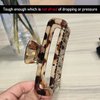 Nalodu Hair Claw Clips 5 Inch Unbreakable Square Rectangle Clip Clamp Neutral Colors for Thick Curly Long Hair Women - 2 Pack