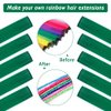 20 Inch Colored Clip in Hair Extensions 10pcs Straight Hair Synthetic Hairpieces for Party Highlight Green